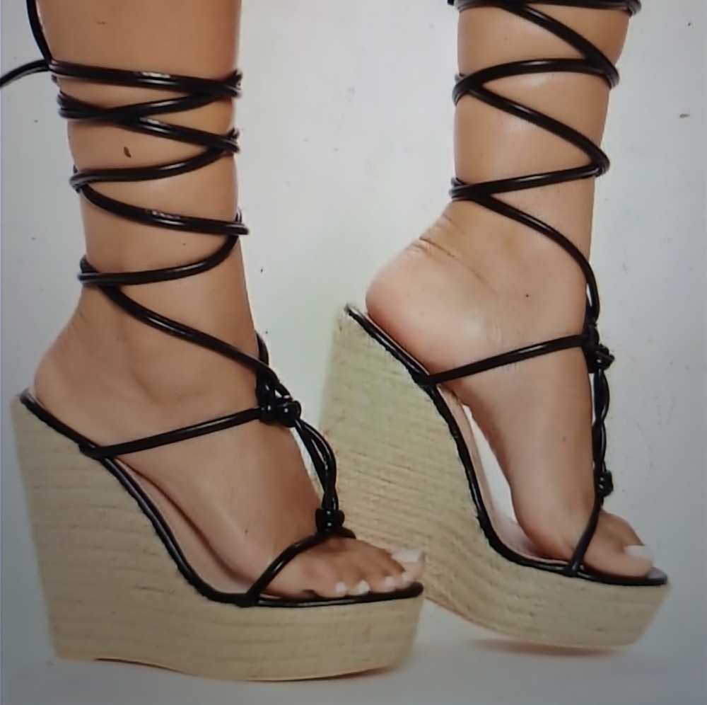 Black wedges.. super cute and sexy..